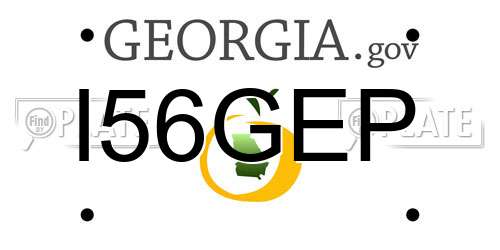 I56GEP Georgia License Plate