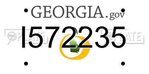 I572235 Georgia License Plate