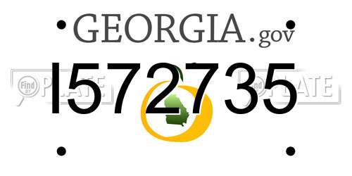 I572735 Georgia License Plate