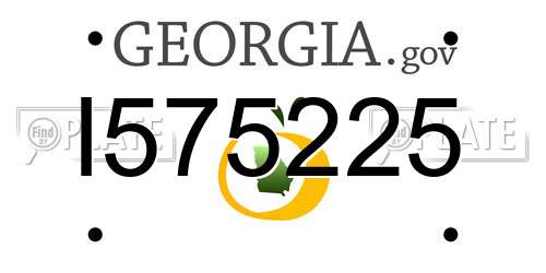 I575225 Georgia License Plate
