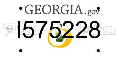 I575228 Georgia License Plate