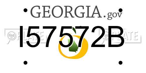 I57572B Georgia License Plate
