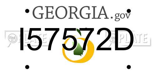 I57572D Georgia License Plate