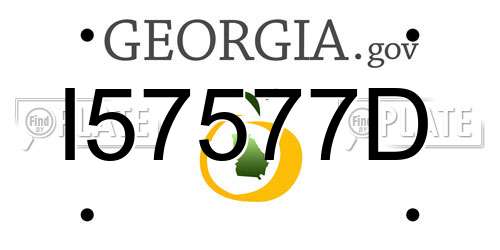 I57577D Georgia License Plate