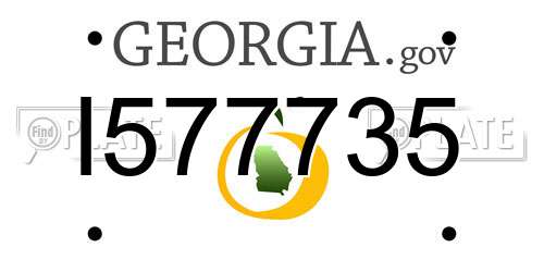 I577735 Georgia License Plate