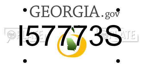 I57773S Georgia License Plate