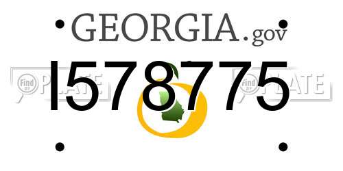 I578775 Georgia License Plate