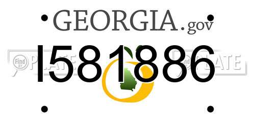 I581886 Georgia License Plate