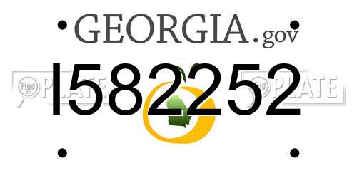 I582252 Georgia License Plate