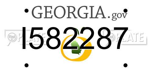 I582287 Georgia License Plate