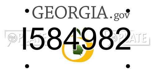 I584982 Georgia License Plate