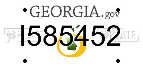 I585452 Georgia License Plate