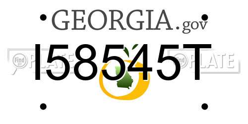 I58545T Georgia License Plate