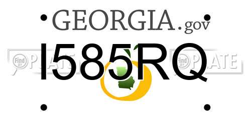 I585RQ Georgia License Plate