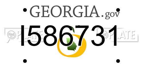 I586731 Georgia License Plate