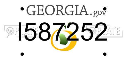 I587252 Georgia License Plate