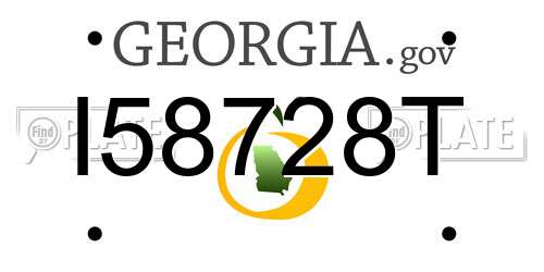I58728T Georgia License Plate