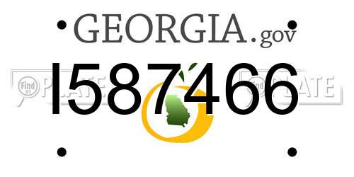 I587466 Georgia License Plate