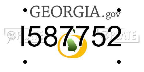 I587752 Georgia License Plate