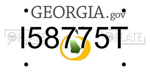 I58775T Georgia License Plate