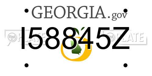 I58845Z Georgia License Plate