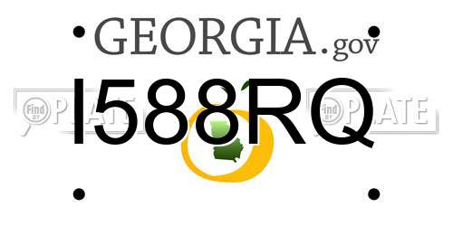 I588RQ Georgia License Plate