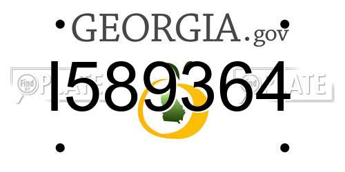 I589364 Georgia License Plate