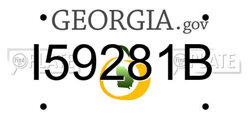 I59281B Georgia License Plate