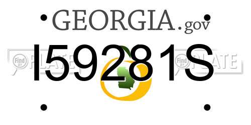 I59281S Georgia License Plate