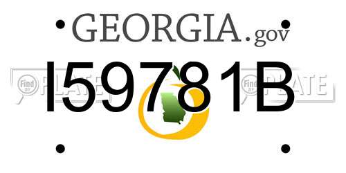 I59781B Georgia License Plate