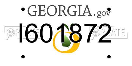 I601872 Georgia License Plate
