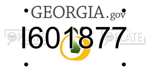 I601877 Georgia License Plate