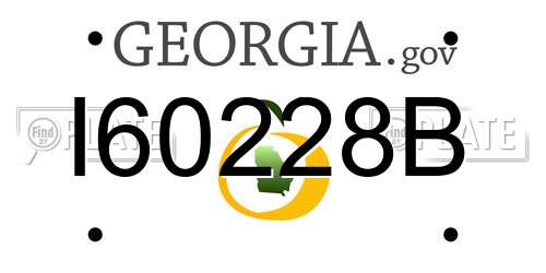 I60228B Georgia License Plate