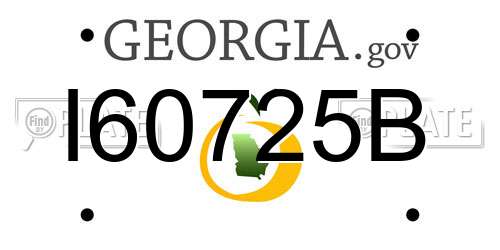 I60725B Georgia License Plate