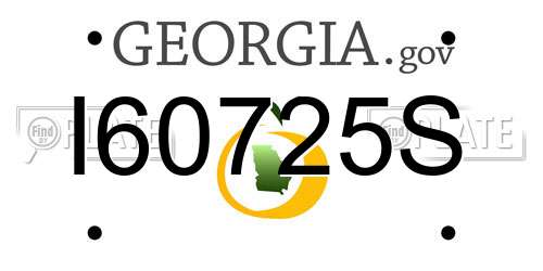 I60725S Georgia License Plate