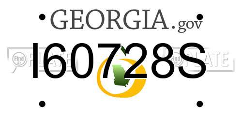 I60728S Georgia License Plate