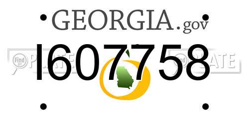 I607758 Georgia License Plate