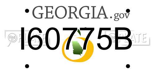 I60775B Georgia License Plate