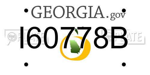 I60778B Georgia License Plate