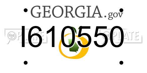 I610550 Georgia License Plate