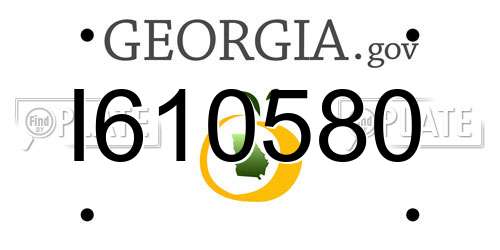 I610580 Georgia License Plate