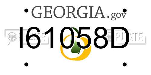 I61058D Georgia License Plate