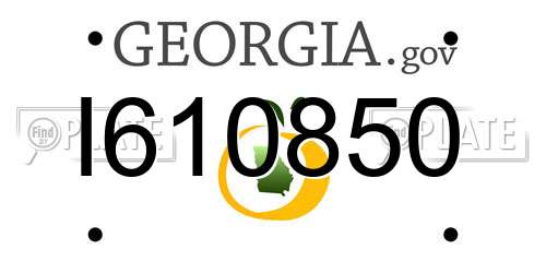 I610850 Georgia License Plate