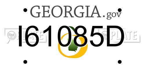 I61085D Georgia License Plate