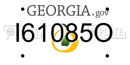 I61085O Georgia License Plate