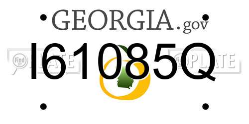 I61085Q Georgia License Plate