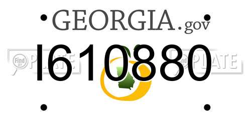 I610880 Georgia License Plate