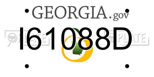 I61088D Georgia License Plate