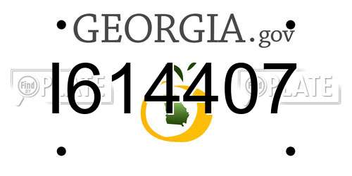 I614407 Georgia License Plate