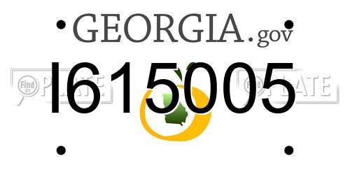 I615005 Georgia License Plate